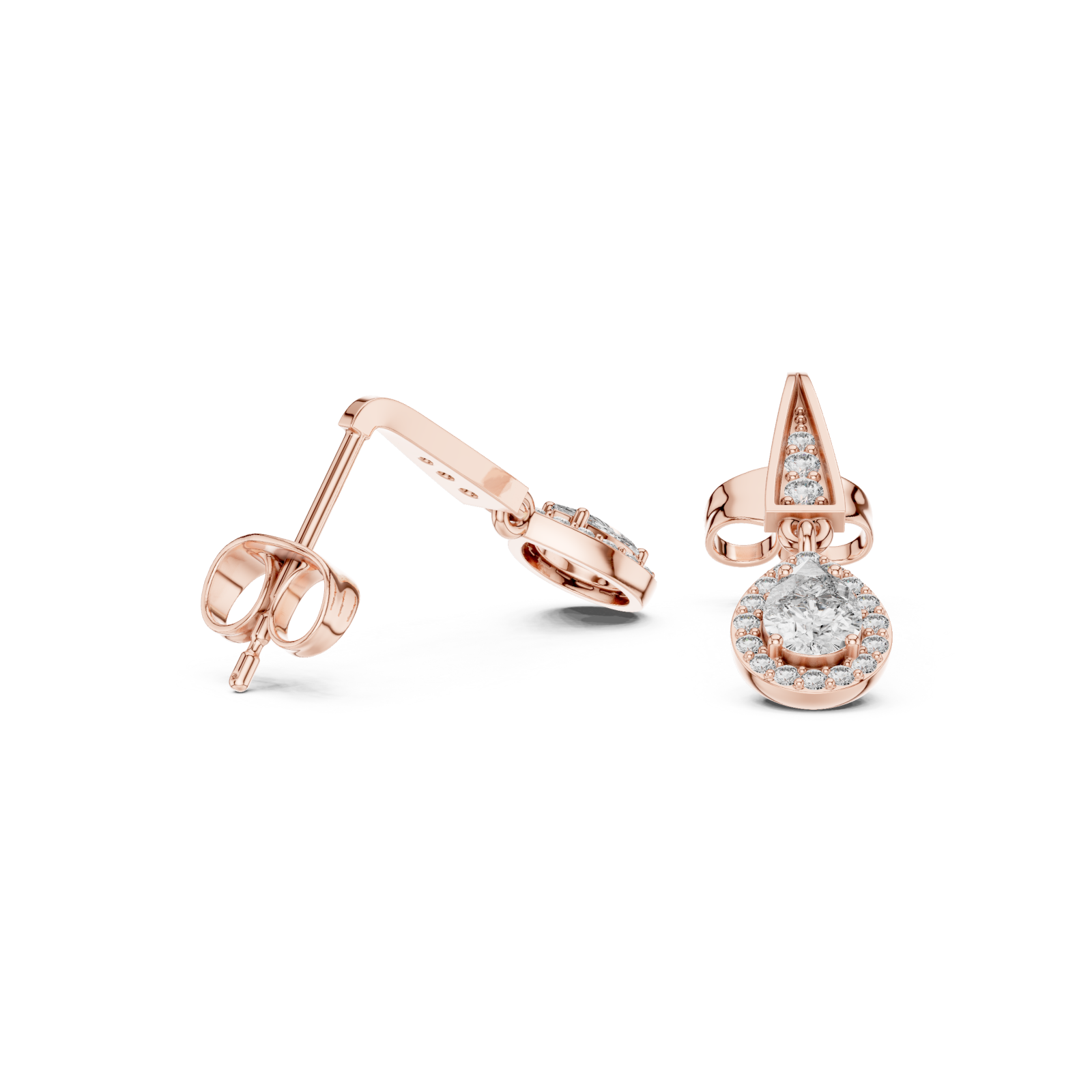  Rose Gold Chic Archway Dewdrop Studs Left View