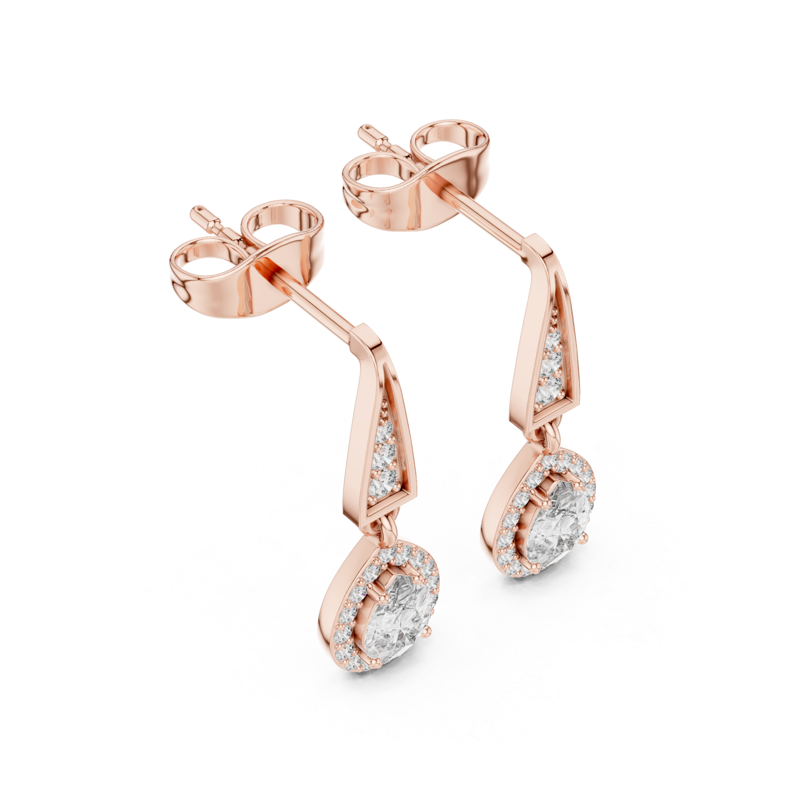  Rose Gold Chic Archway Dewdrop Studs Right View