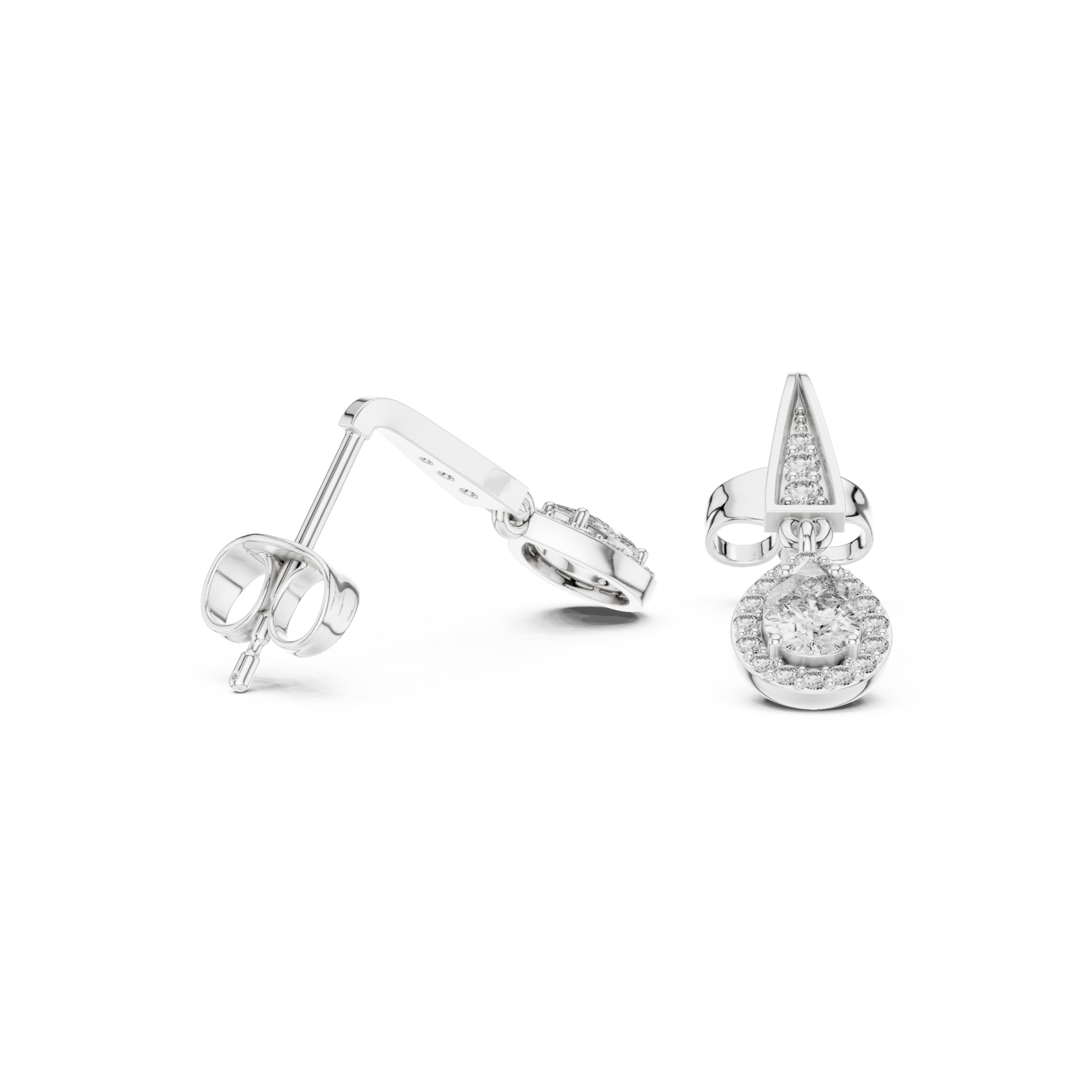  White Gold Chic Archway Dewdrop Studs Left View