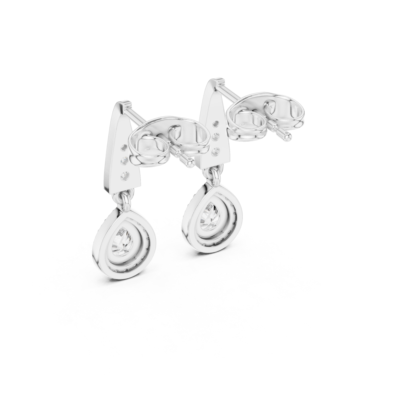 White Gold Chic Archway Dewdrop Studs Side View