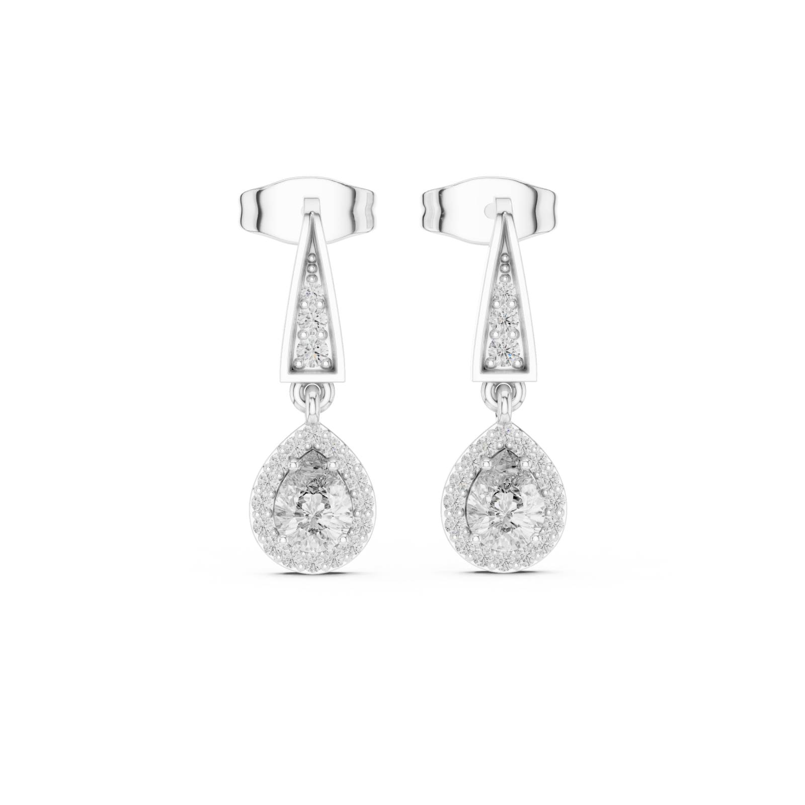  White Gold Chic Archway Dewdrop Studs Front View