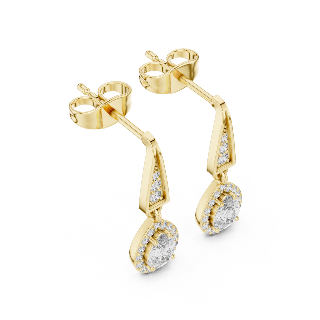 Gold Chic Archway Dewdrop Studs Right View