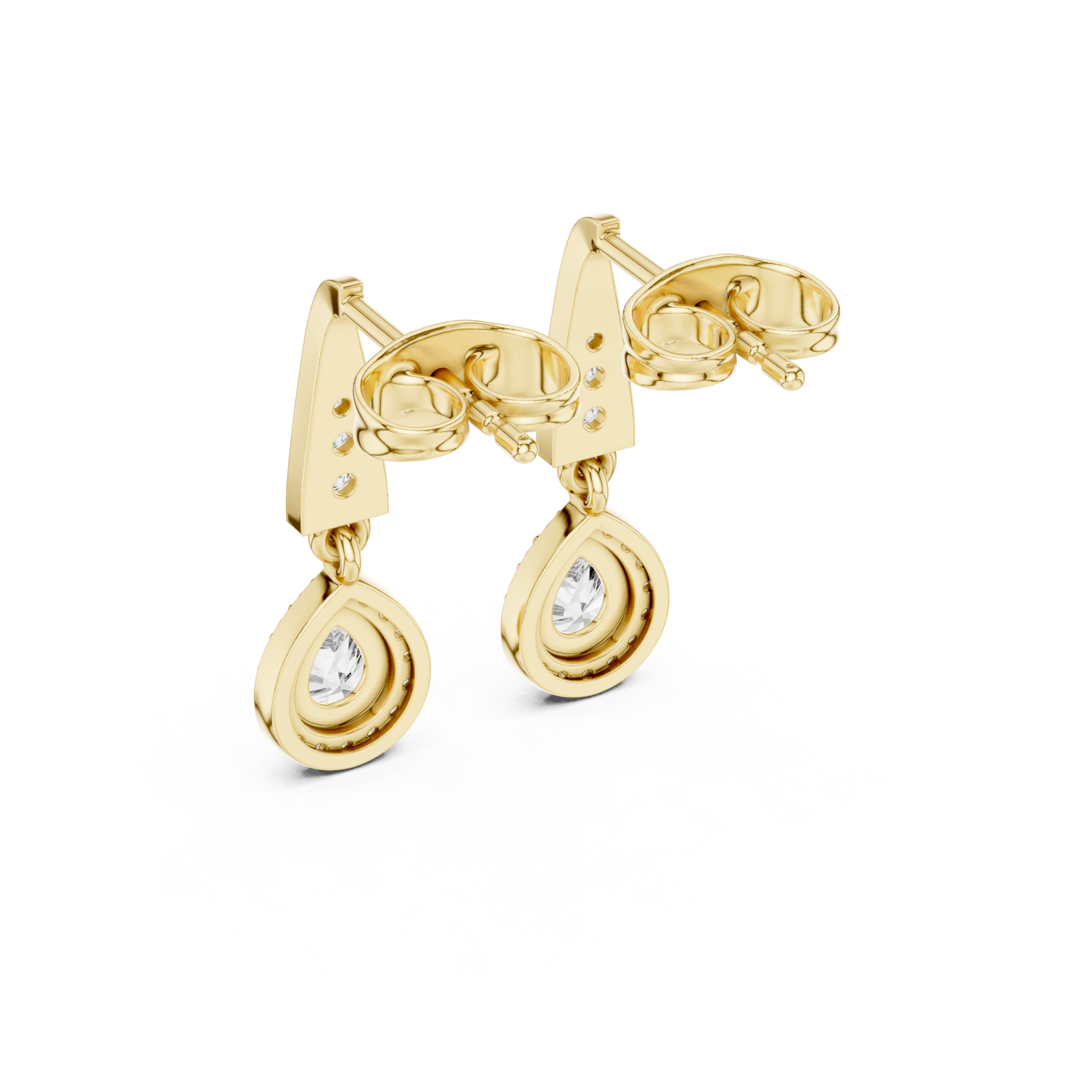  Gold Chic Archway Dewdrop Studs Side View