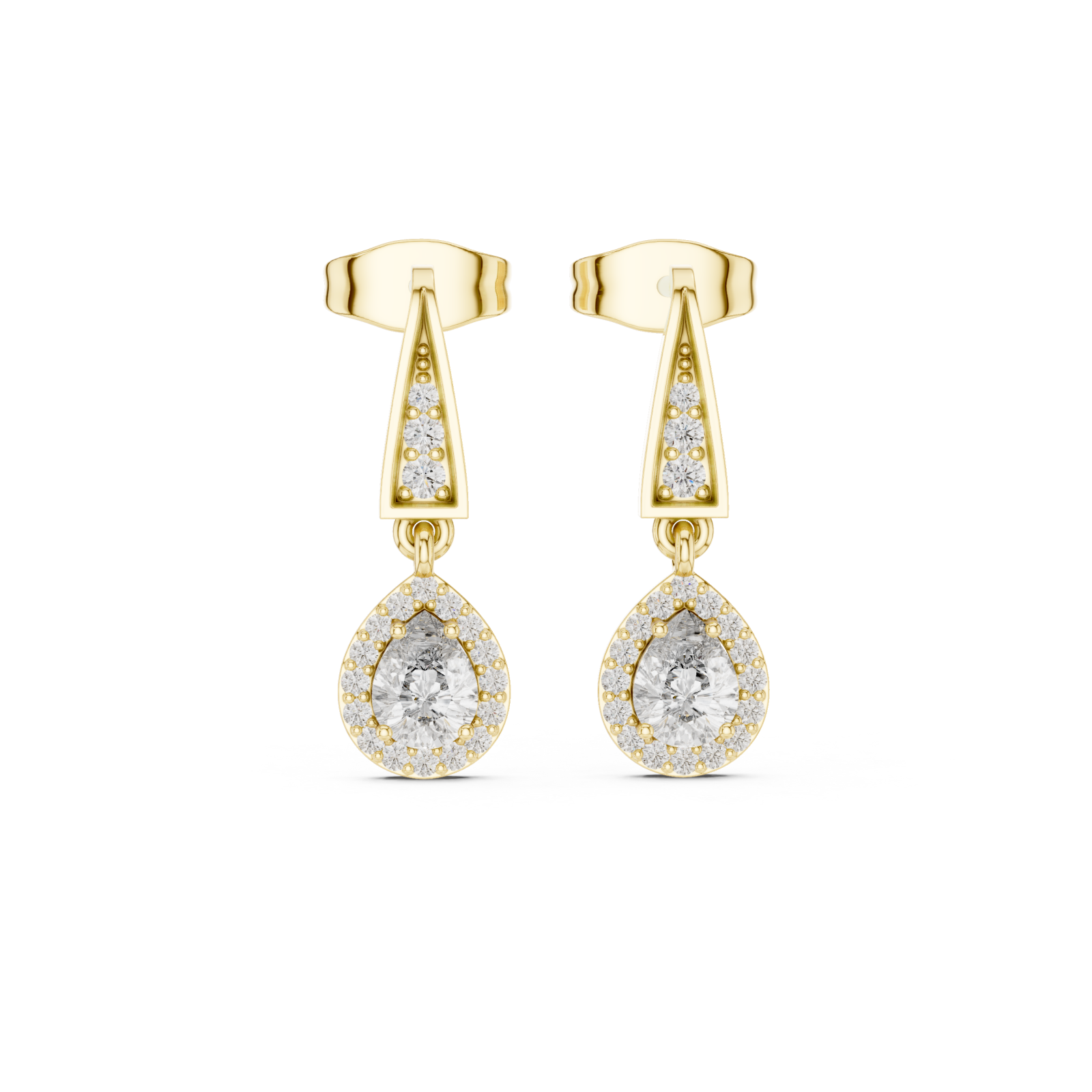  Gold Chic Archway Dewdrop Studs Front View