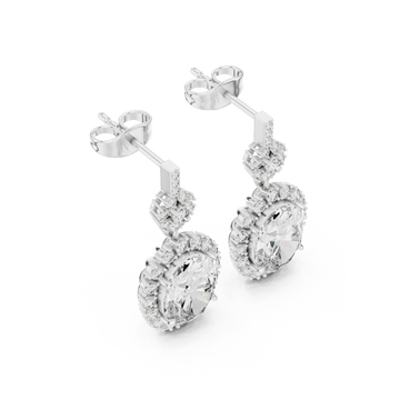  White Gold Luminous Petal Embrace Solitaire Earrings Right View