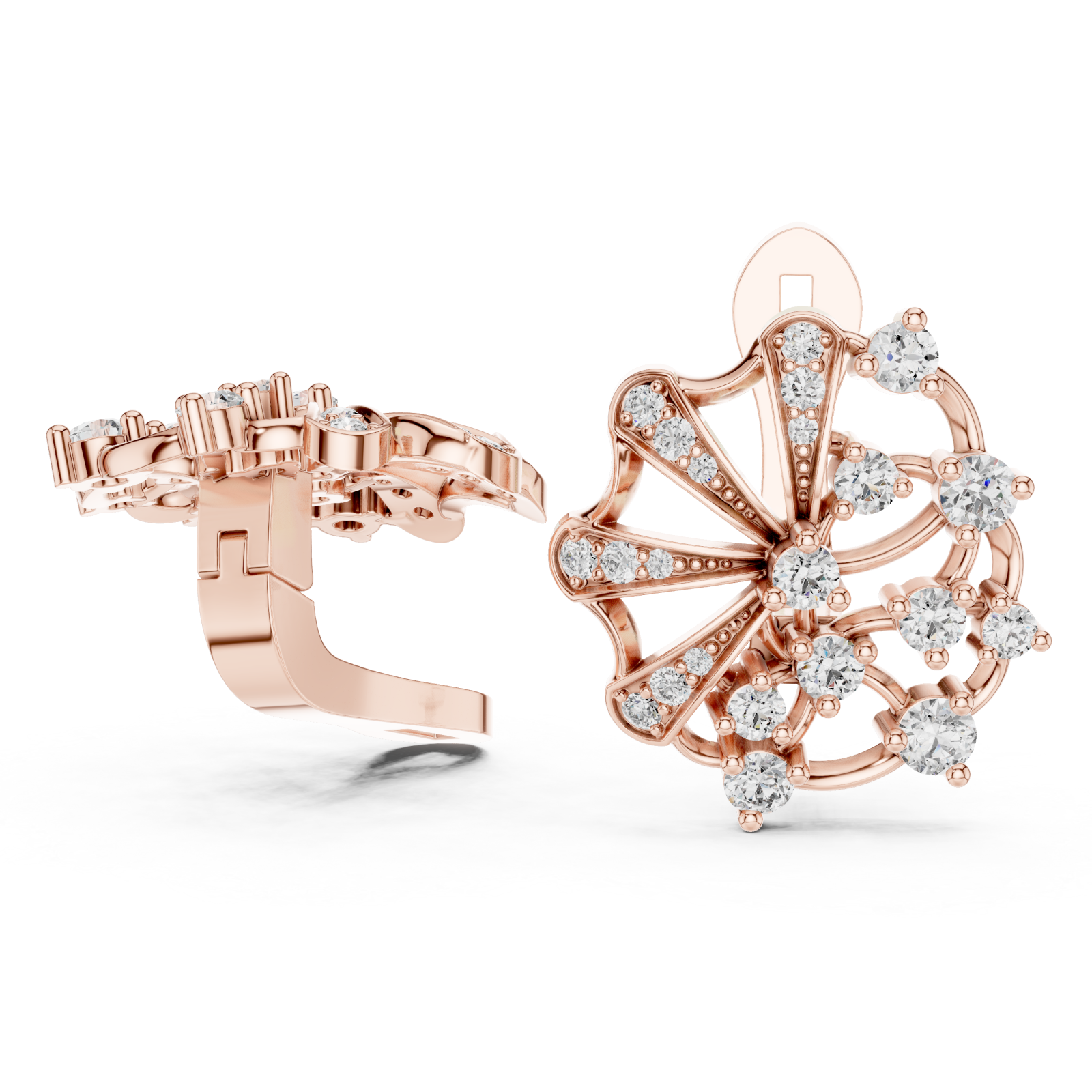  Rose Gold Celestial Veil Harmonic Jewellery Earrings Left View