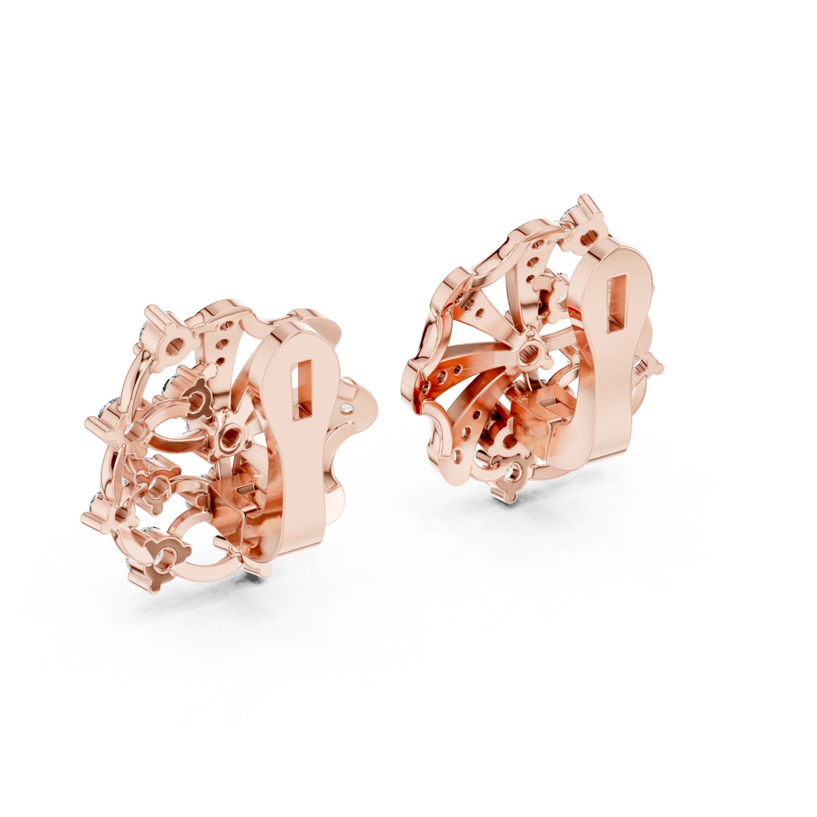  Rose Gold Celestial Veil Harmonic Jewellery Earrings Side View