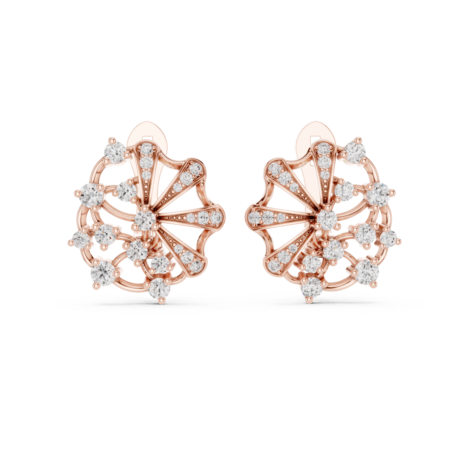  Rose Gold Celestial Veil Harmonic Jewellery Earrings Front View
