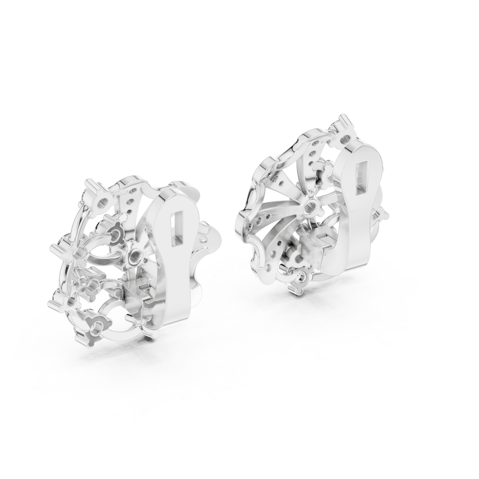  White Gold Celestial Veil Harmonic Jewellery Earrings Side View