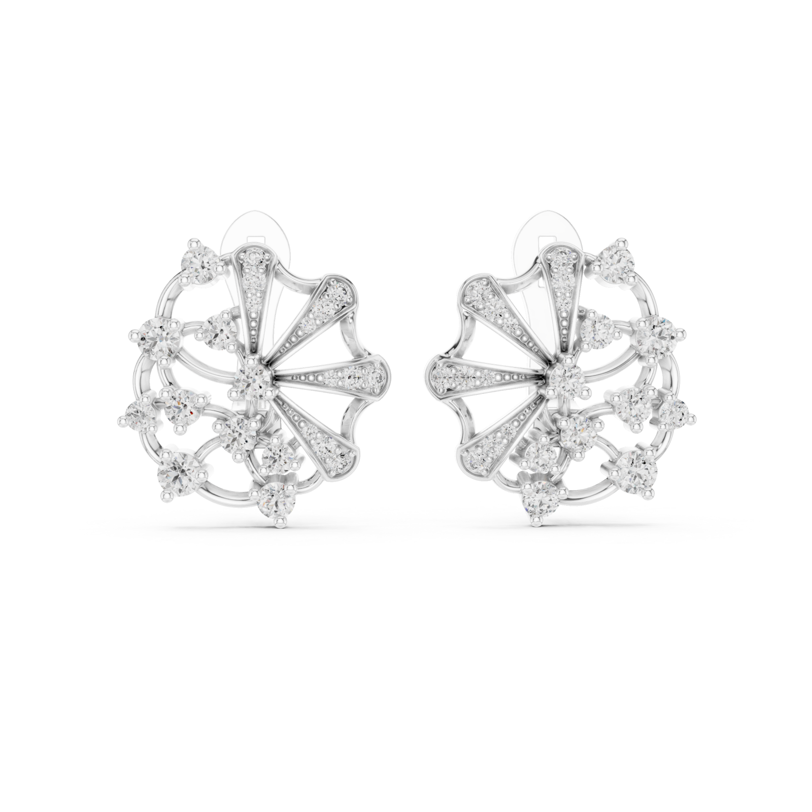  White Gold Celestial Veil Harmonic Jewellery Earrings Front View