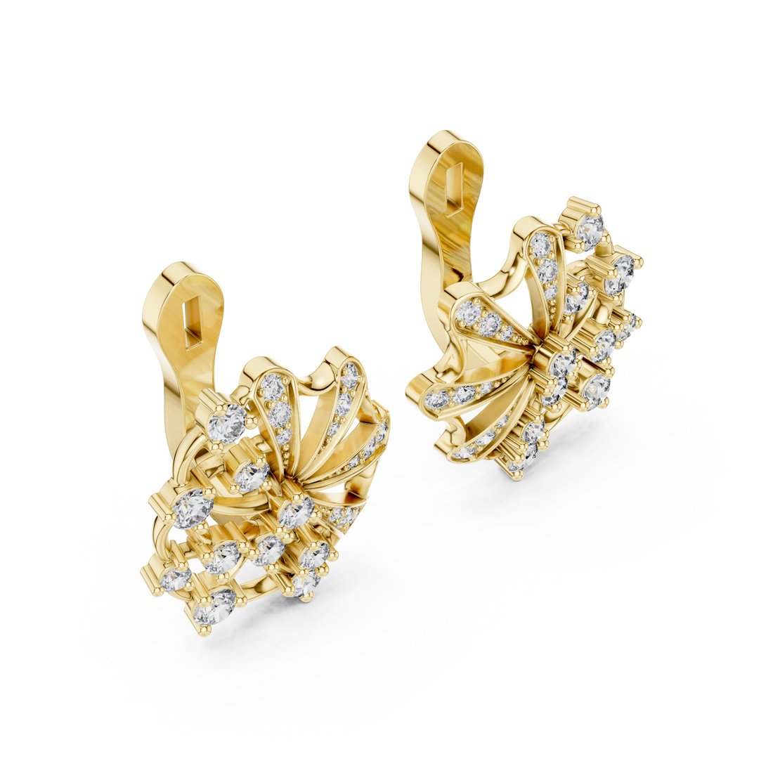  Gold Celestial Veil Harmonic Jewellery Earrings Front View