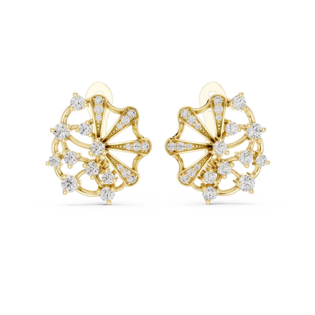 Gold Celestial Veil Harmonic Jewellery Earrings Front View