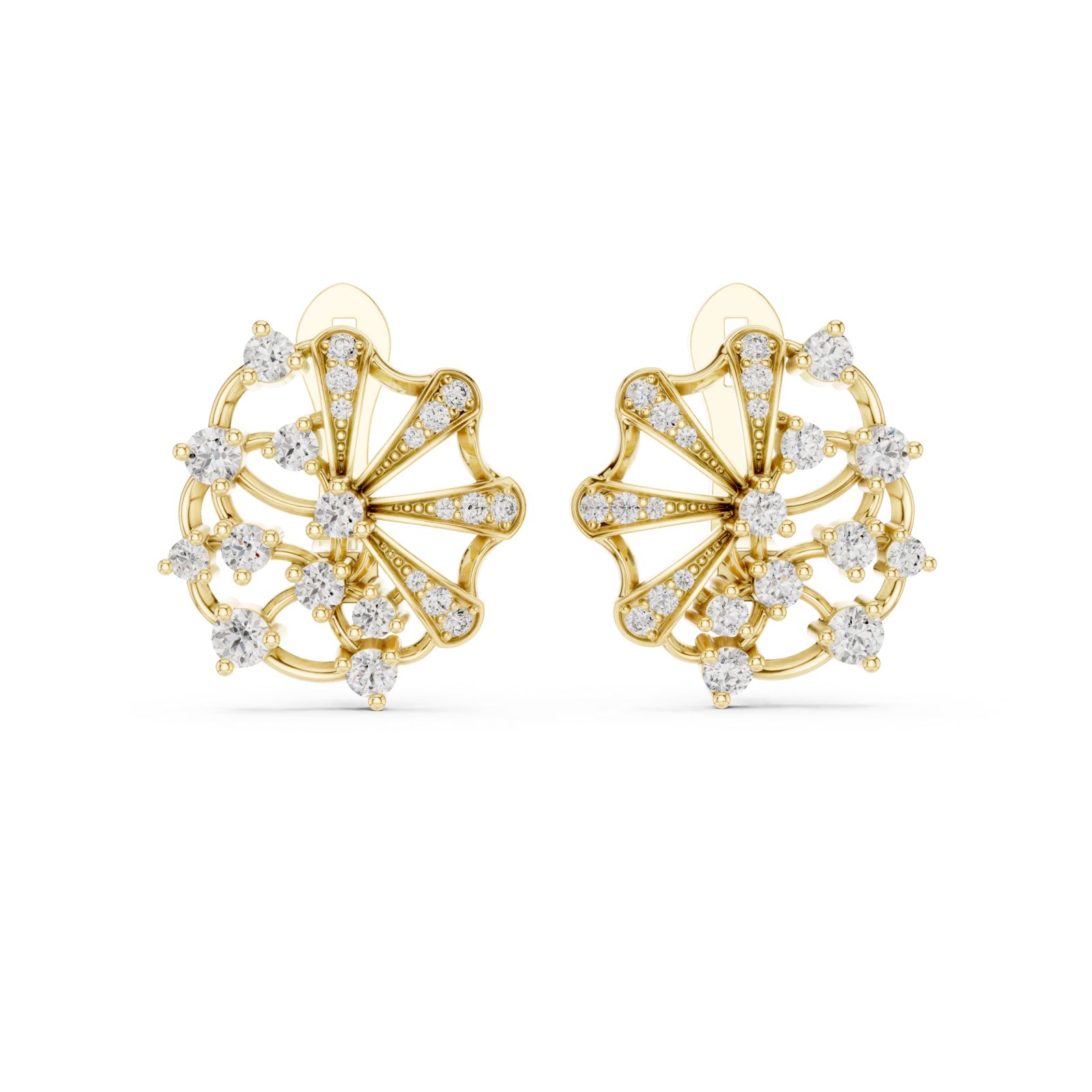  Gold Celestial Veil Harmonic Jewellery Earrings Front View