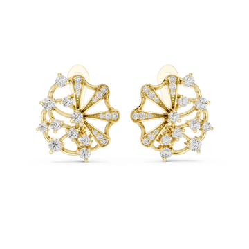  Gold Celestial Veil Harmonic Jewellery Earrings Front View
