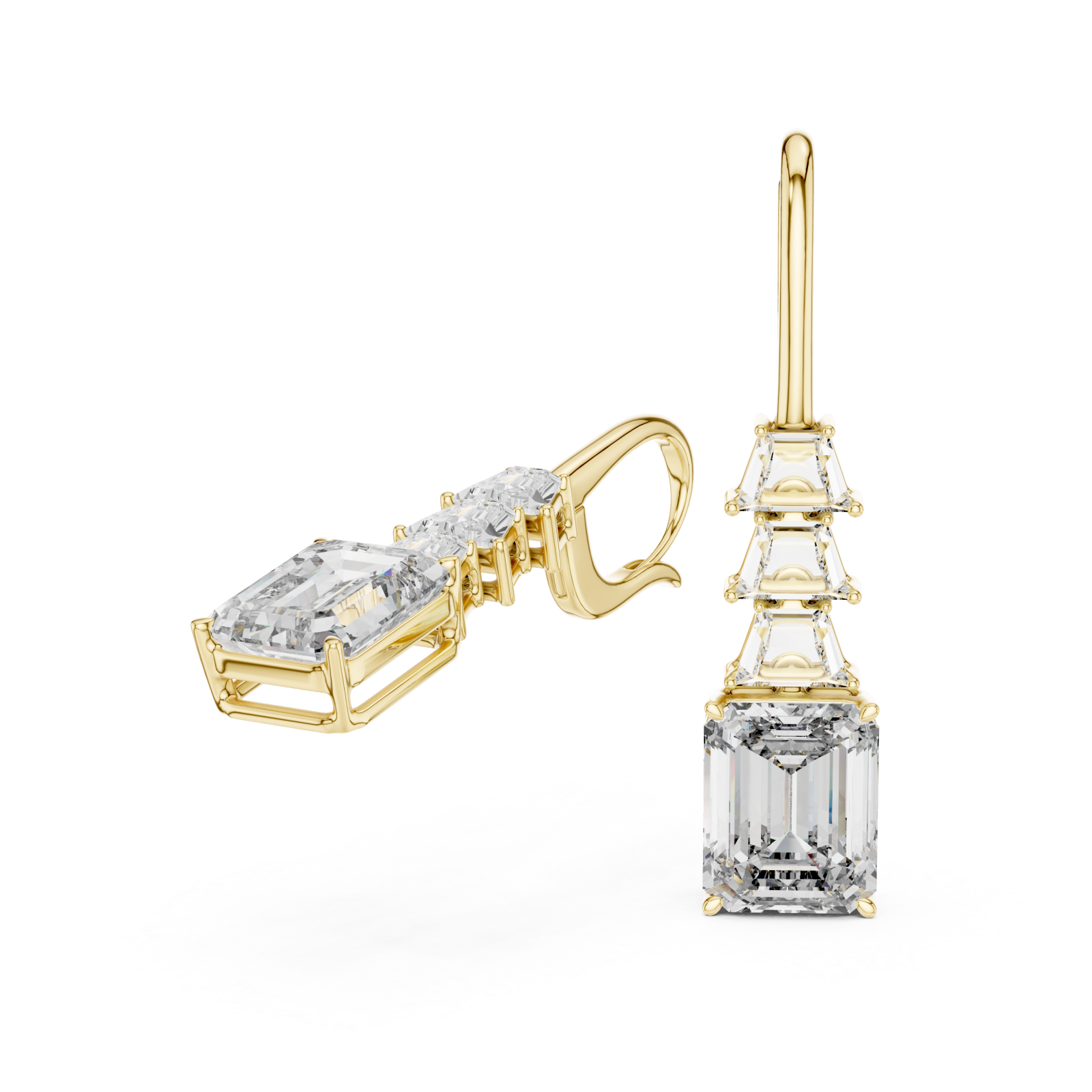  Gold Celestial Tower Harmony Lever Earrings Left View