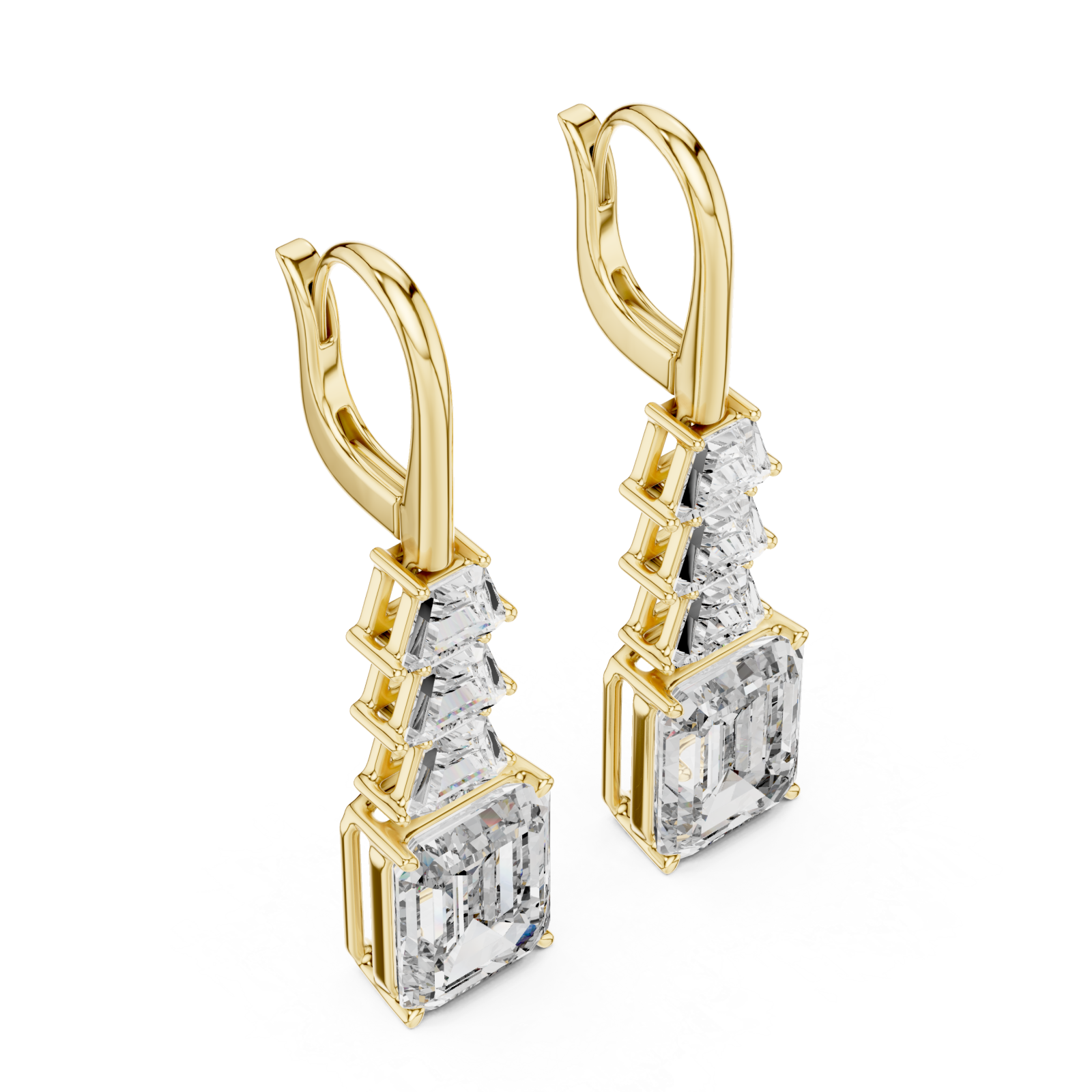 Gold Celestial Tower Harmony Lever Earrings Right View