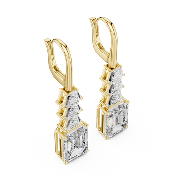Gold Celestial Tower Harmony Lever Earrings Right View