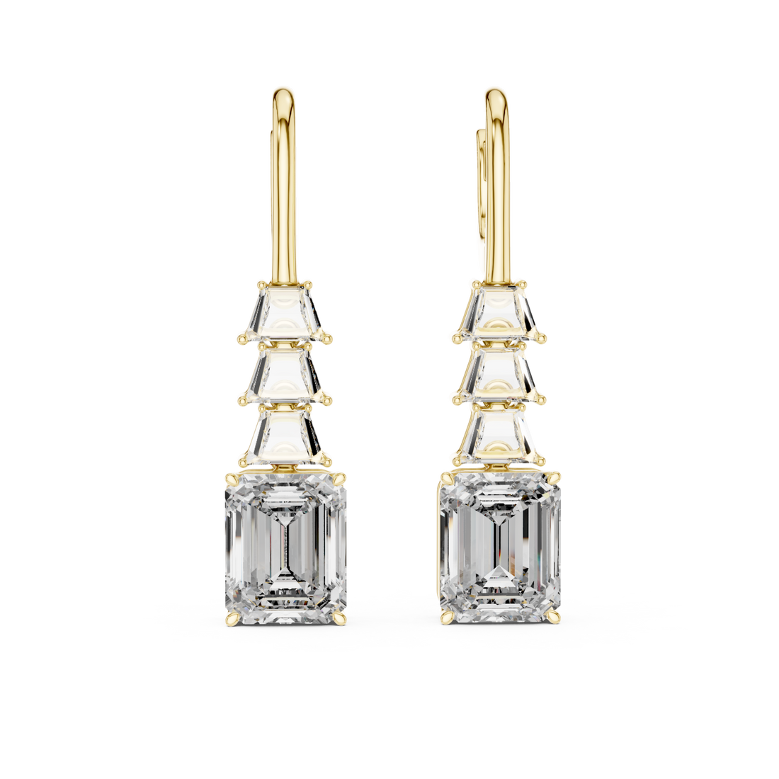 Gold Celestial Tower Harmony Lever Earrings Right View