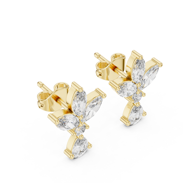 Gold Luminous Cascade Statement Studs Right View
