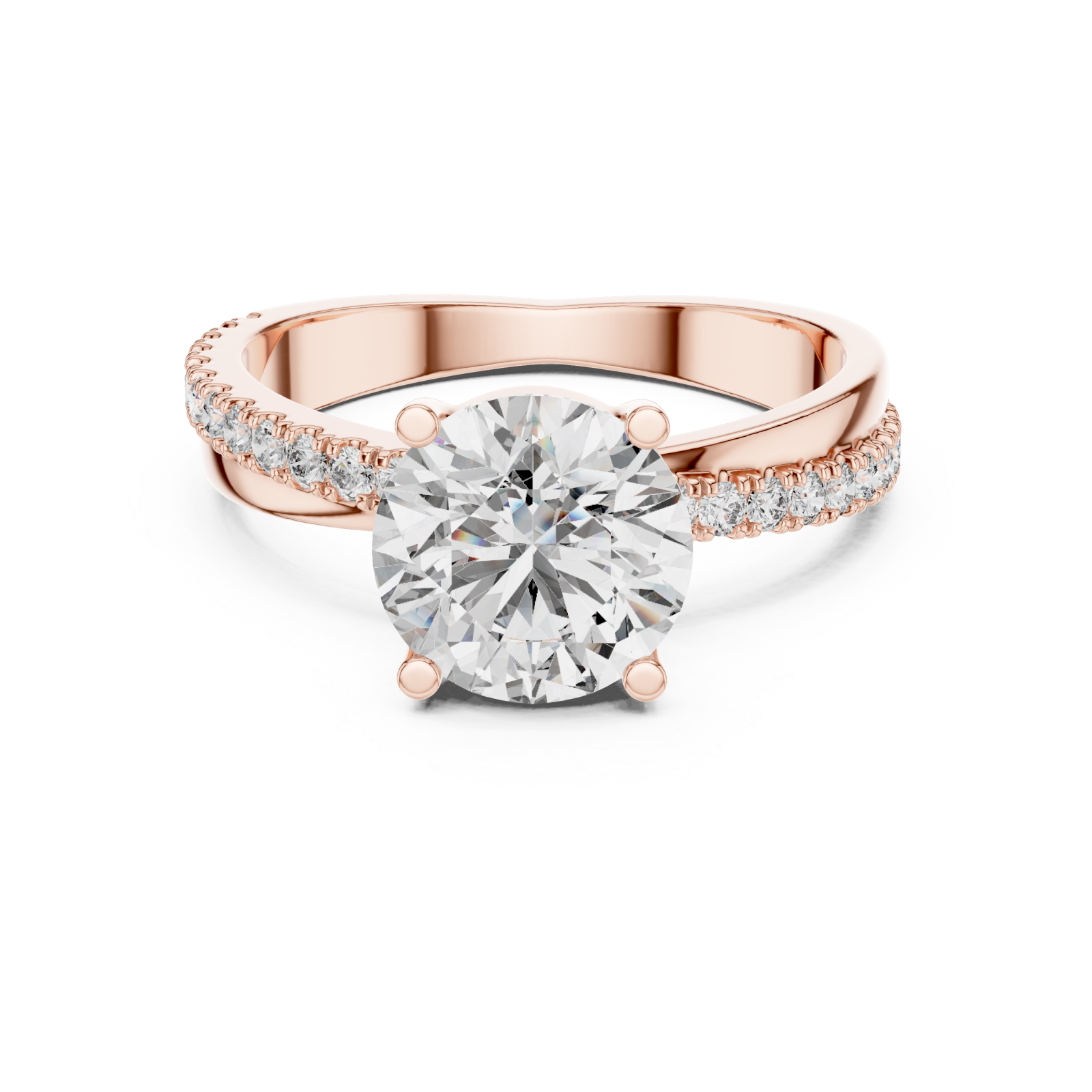  Rose Gold Celestial Ribbon Sparkle Band Front View