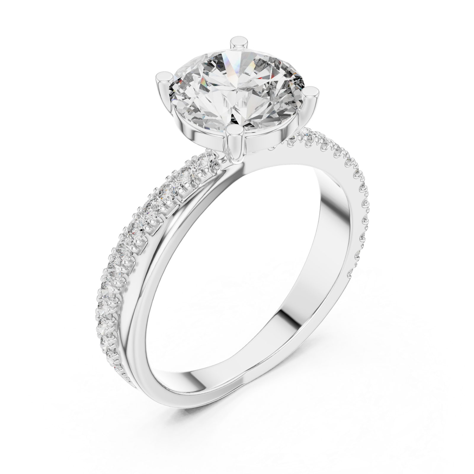  White Gold Celestial Ribbon Sparkle Band Right View