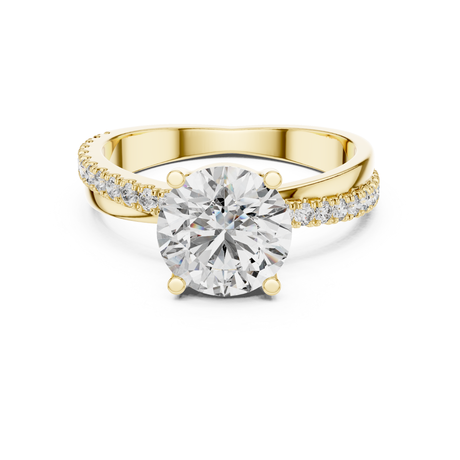  Gold Celestial Ribbon Sparkle Band Front View