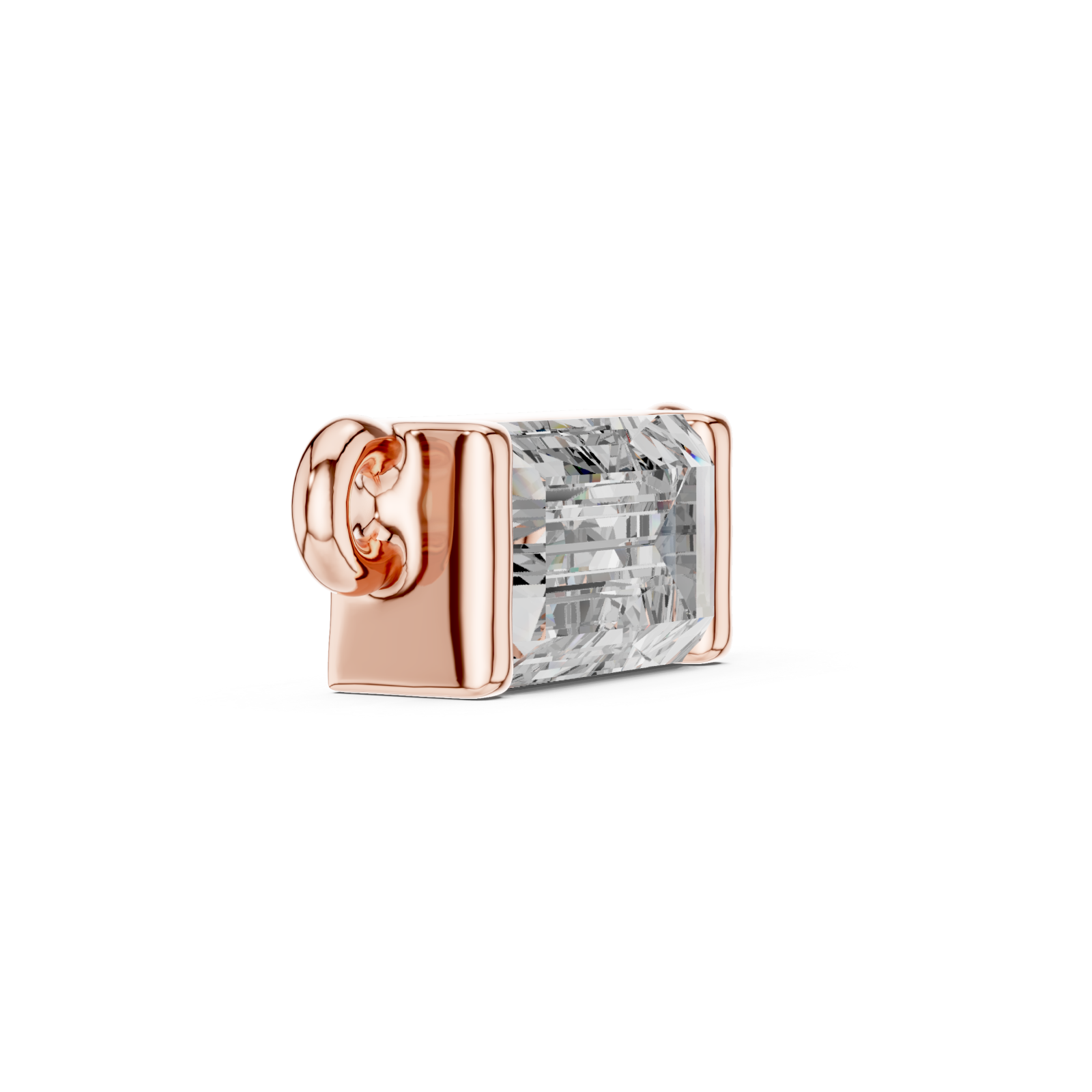  Rose Gold Serene Edge Pendant Side View