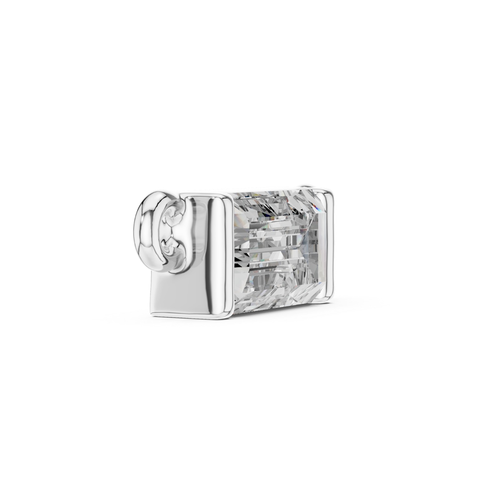 White Gold Serene Edge Pendant Side View