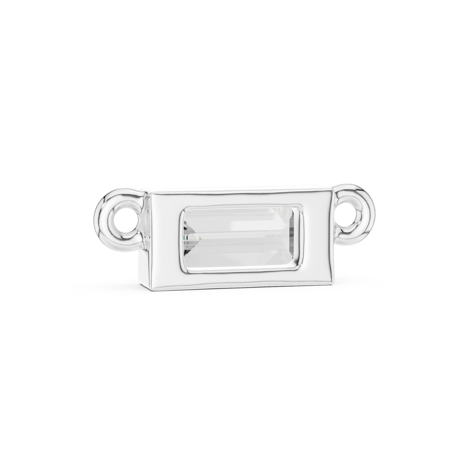  White Gold Serene Edge Pendant Front View