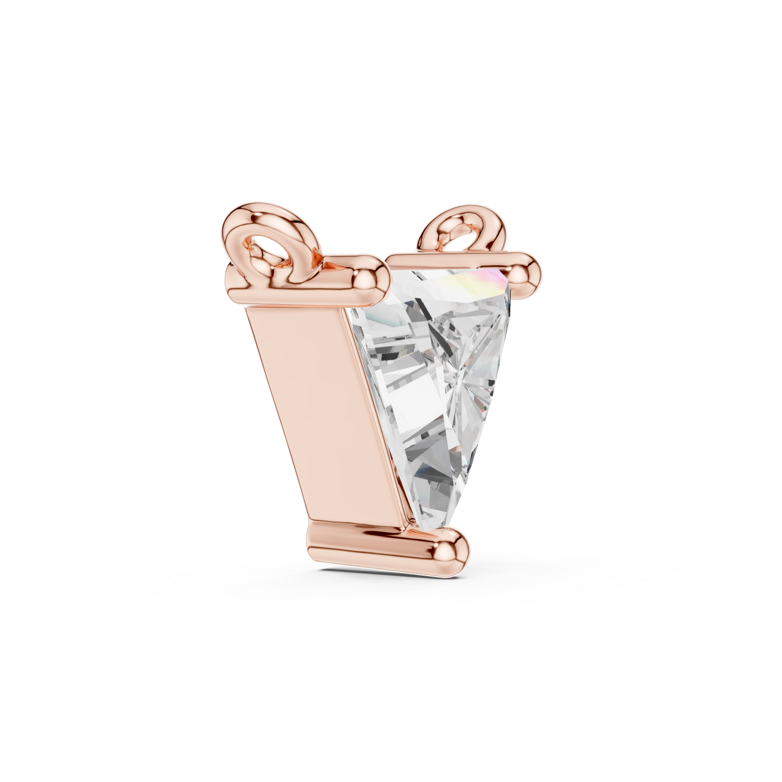  Rose Gold Celestial Trillion Harmony Pendant Side View