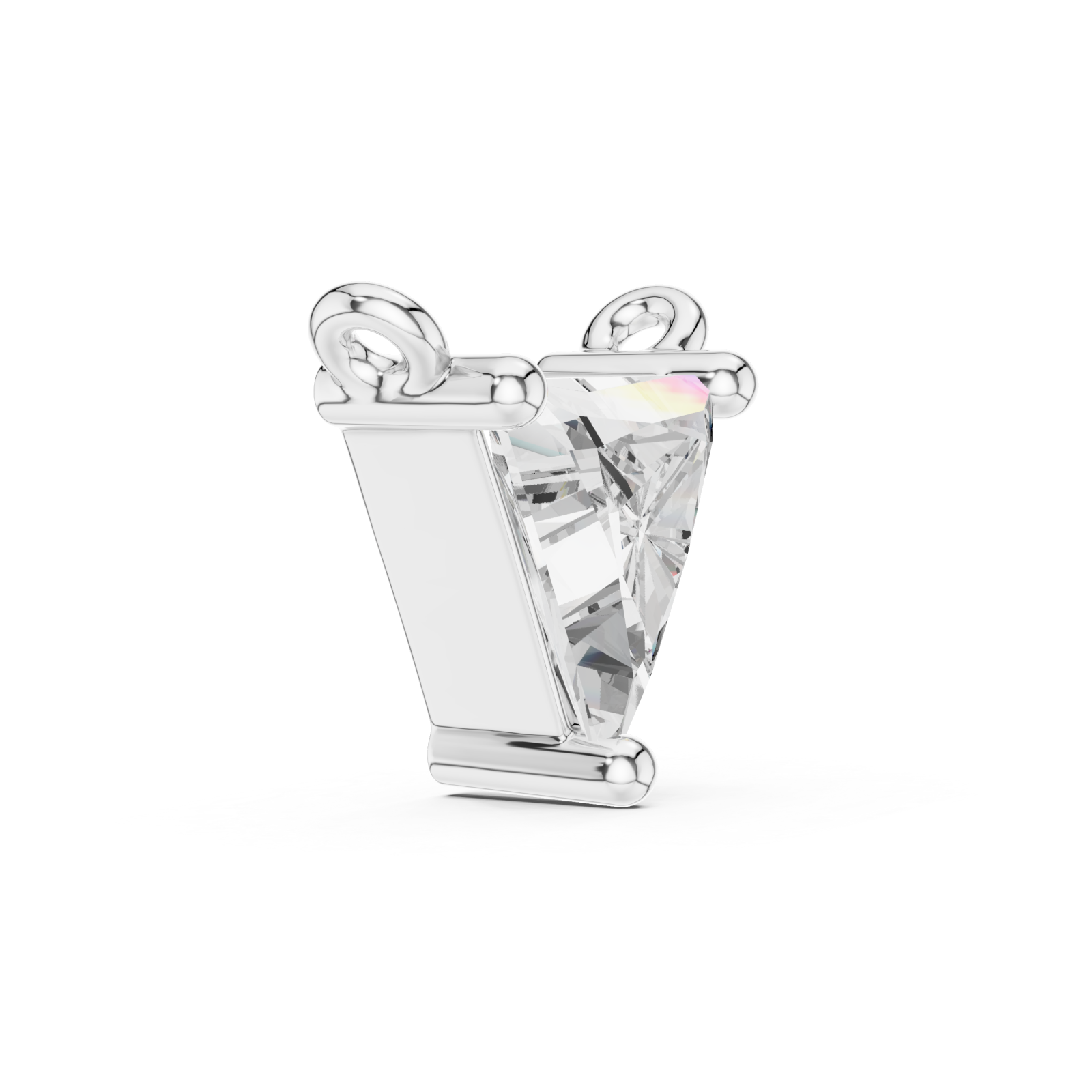 White Gold Celestial Trillion Harmony Pendant Side View