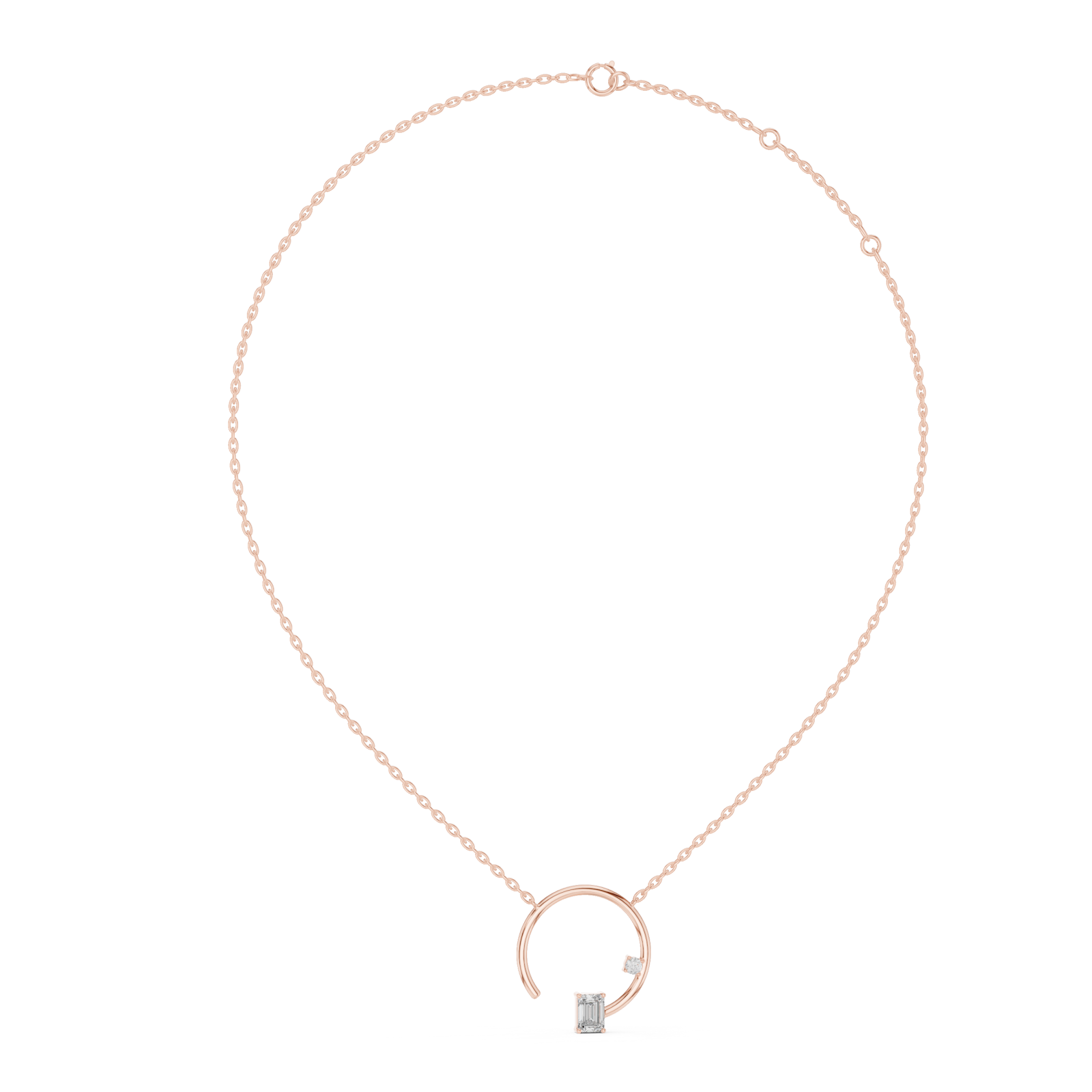  Rose Gold Celestial Arc Pendant Left View