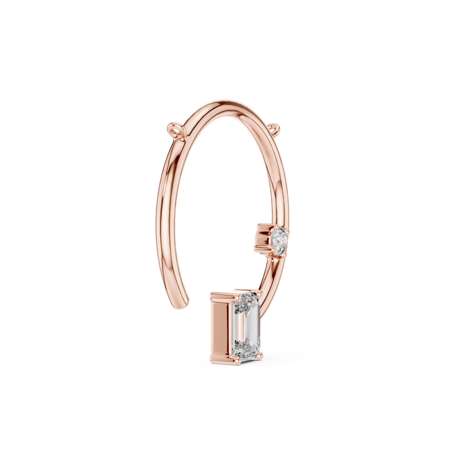  Rose Gold Celestial Arc Pendant Side View