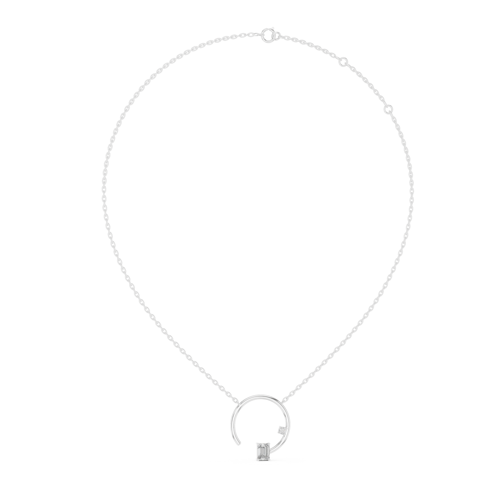  White Gold Celestial Arc Pendant Left View