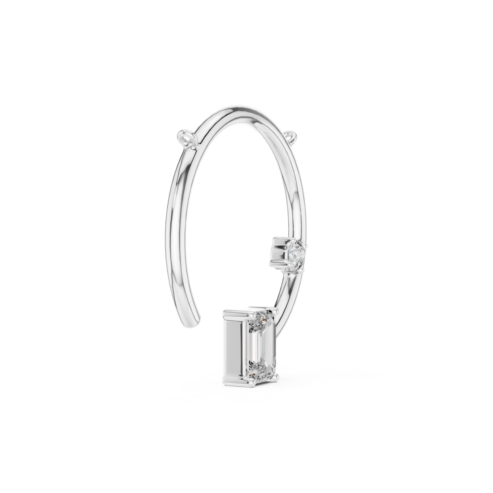  White Gold Celestial Arc Pendant Side View