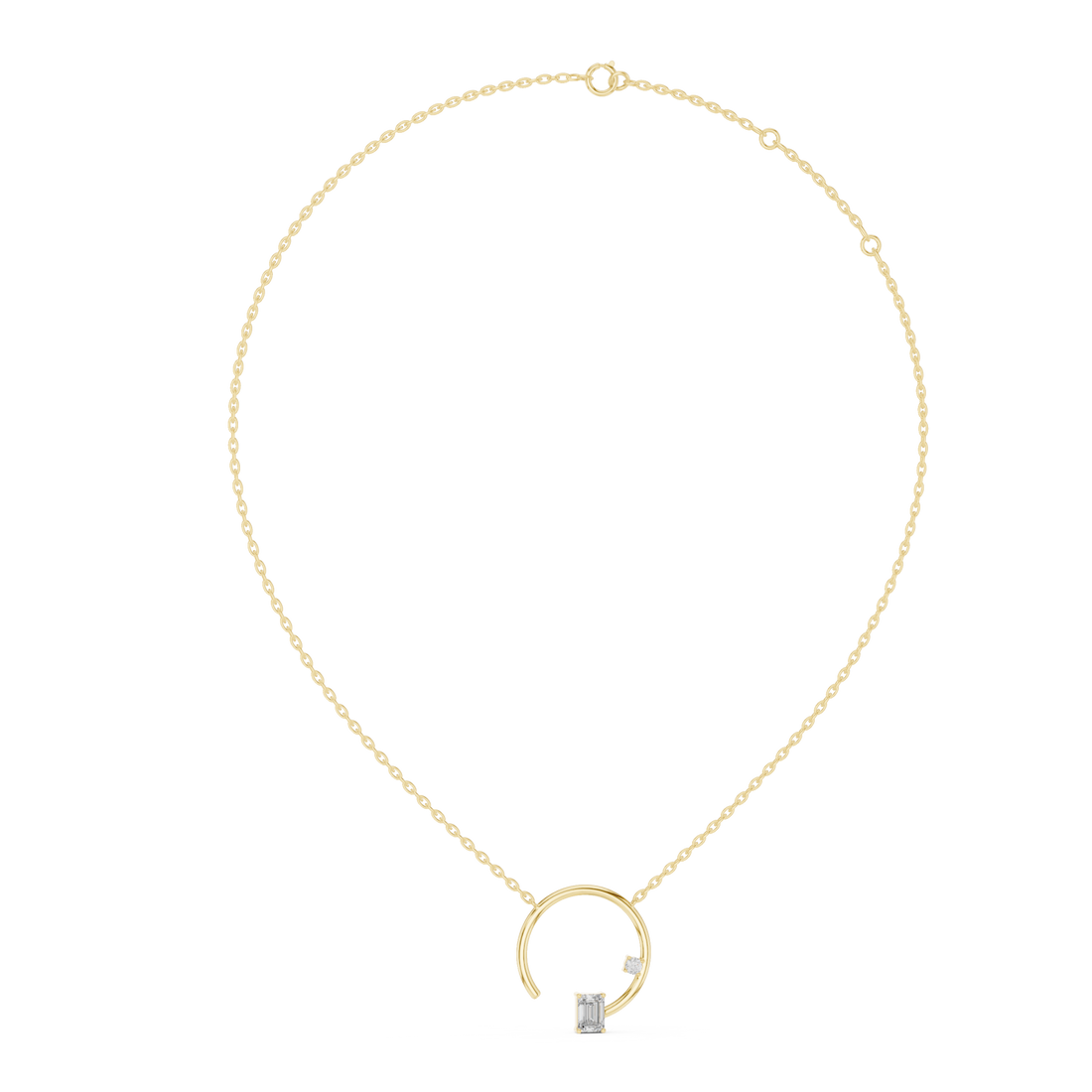 Gold Celestial Arc Pendant Right View