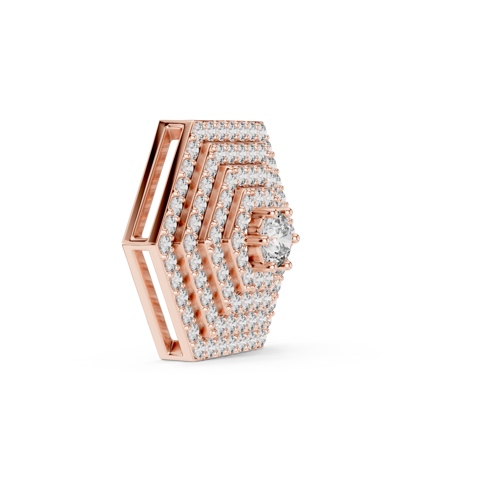  Rose Gold Infinite Gleam Shimmer Pendant Side View
