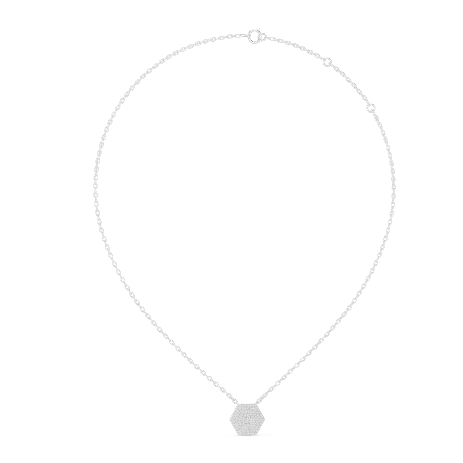  White Gold Infinite Gleam Shimmer Pendant Left View