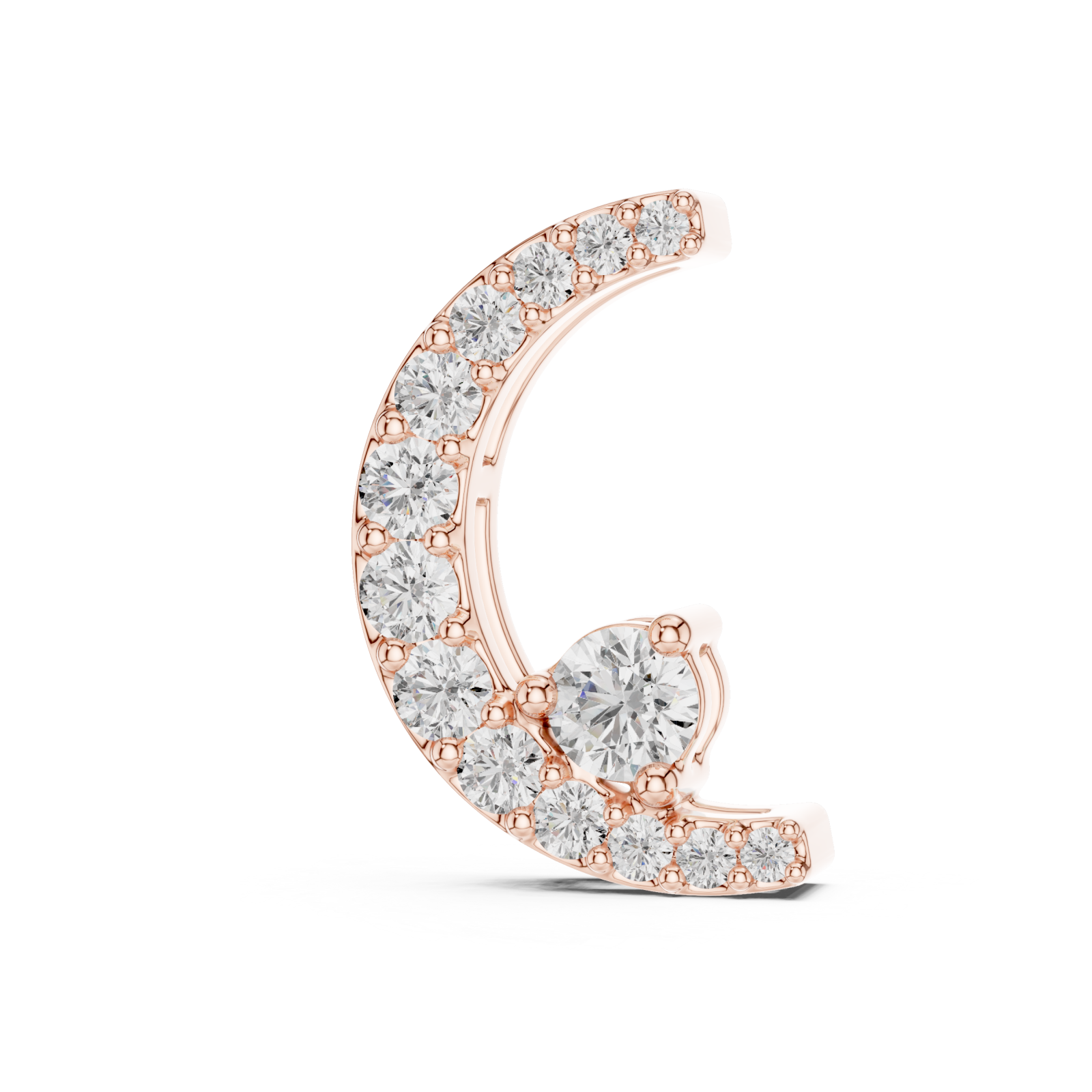  Rose Gold Radiant Whisper Moon Pendant Right View