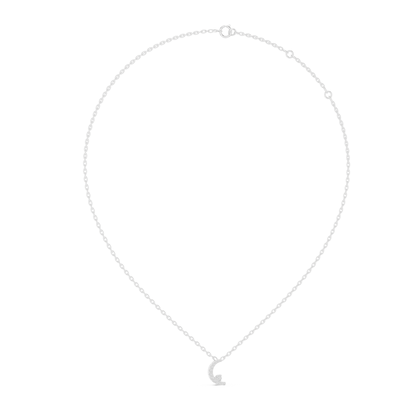  White Gold Radiant Whisper Moon Pendant Left View