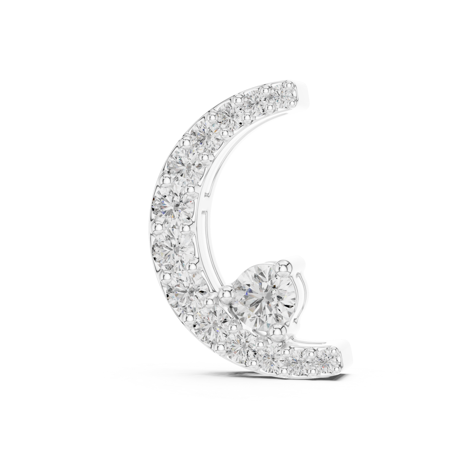  White Gold Radiant Whisper Moon Pendant Right View