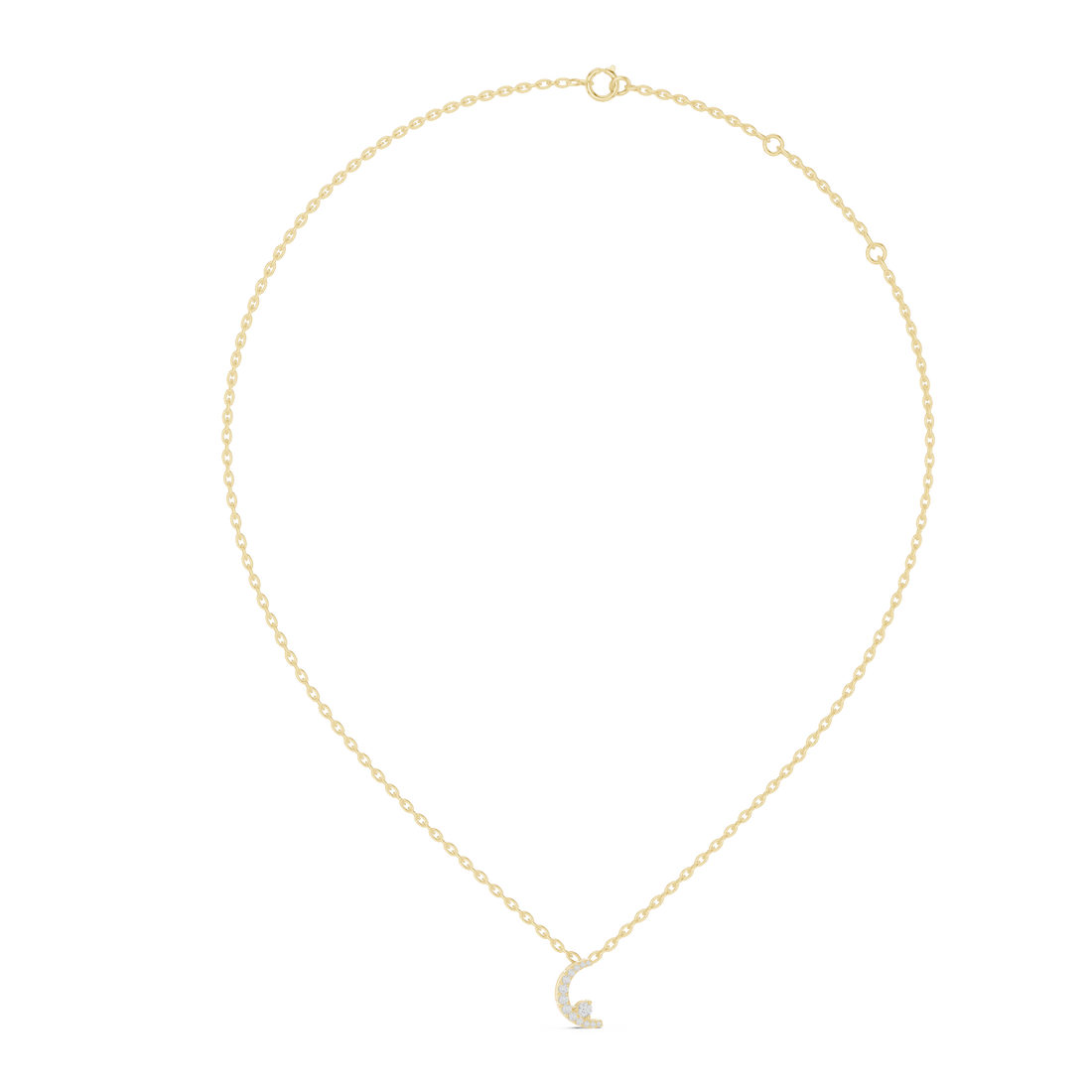 Gold Radiant Whisper Moon Pendant Right View