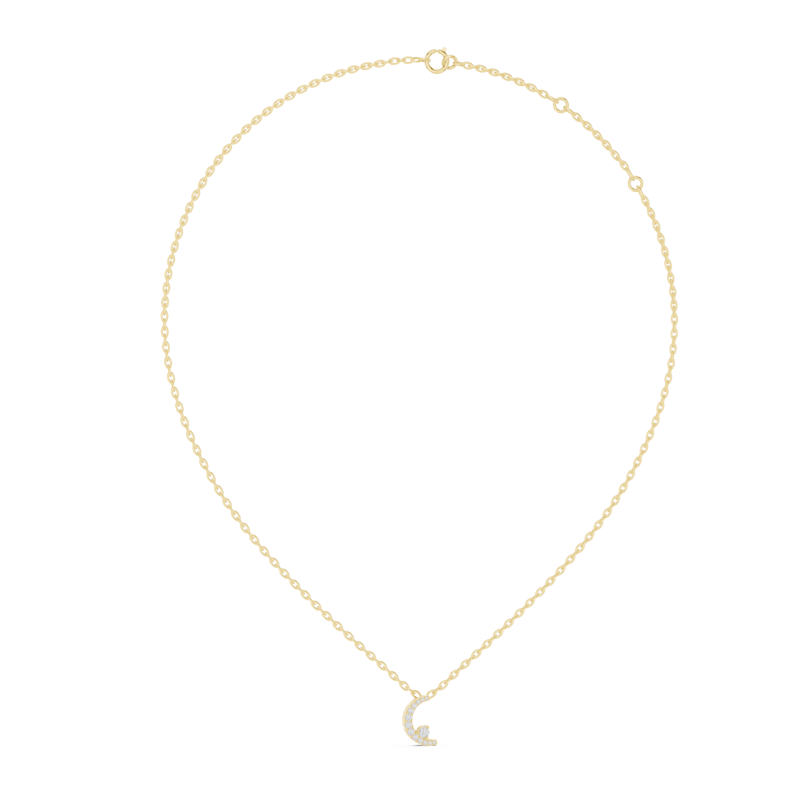  Gold Radiant Whisper Moon Pendant Left View