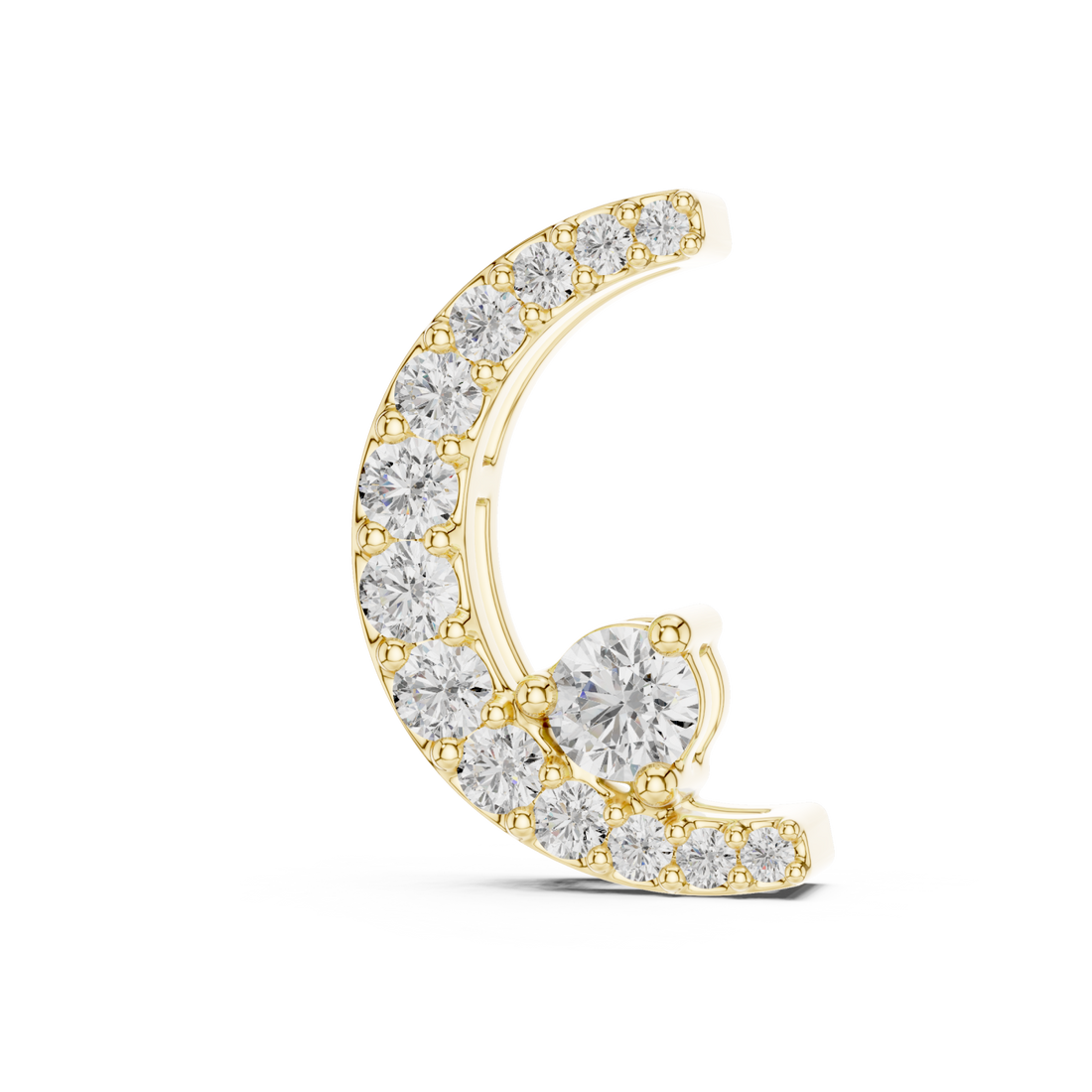 Gold Radiant Whisper Moon Pendant Right View