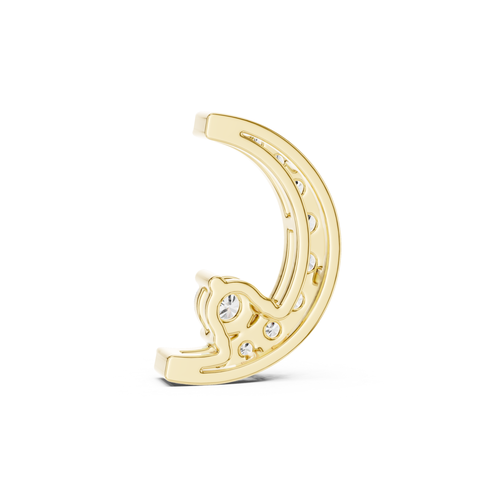  Gold Radiant Whisper Moon Pendant Front View