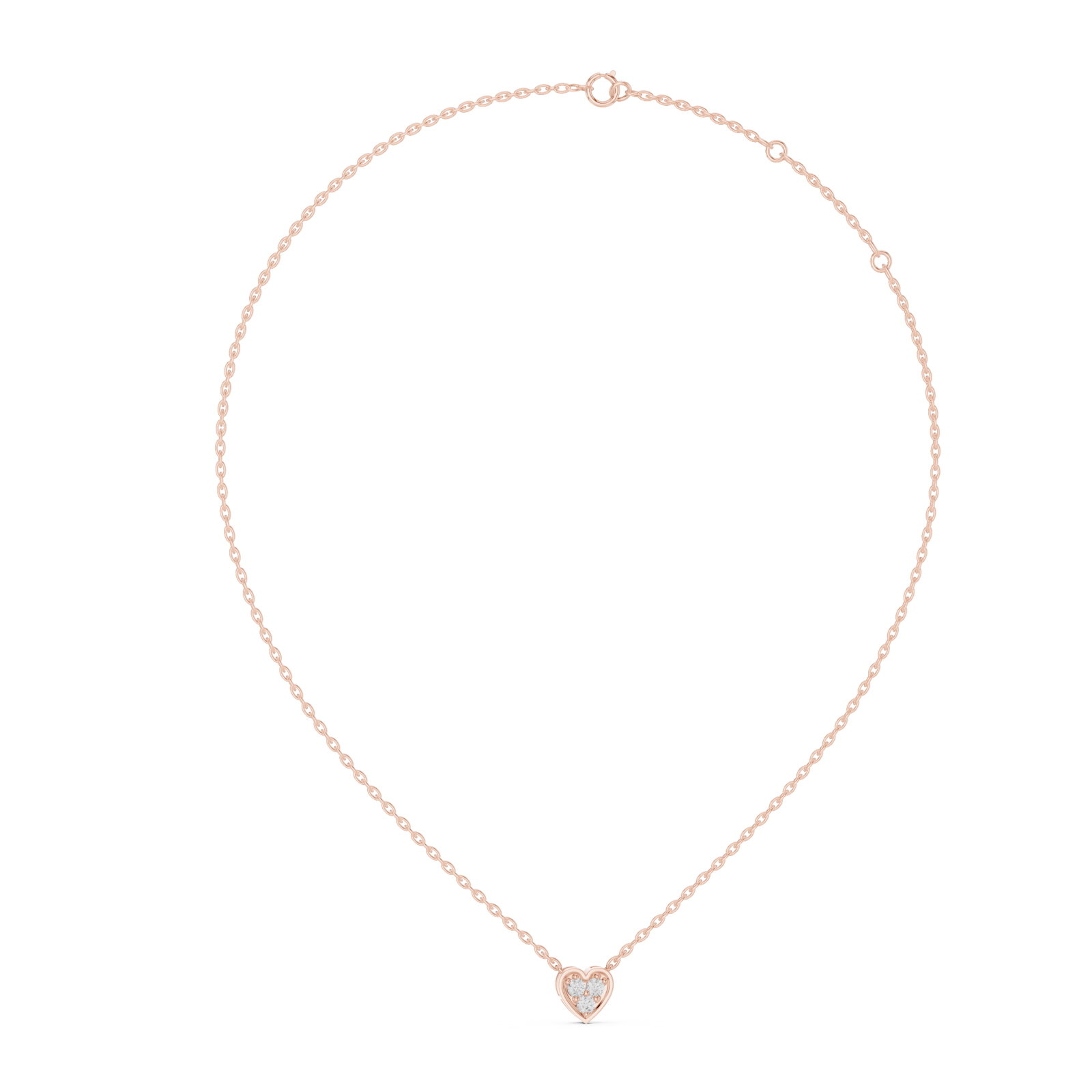  Rose Gold Infinite Devotion Heart Charm Pendant Left View