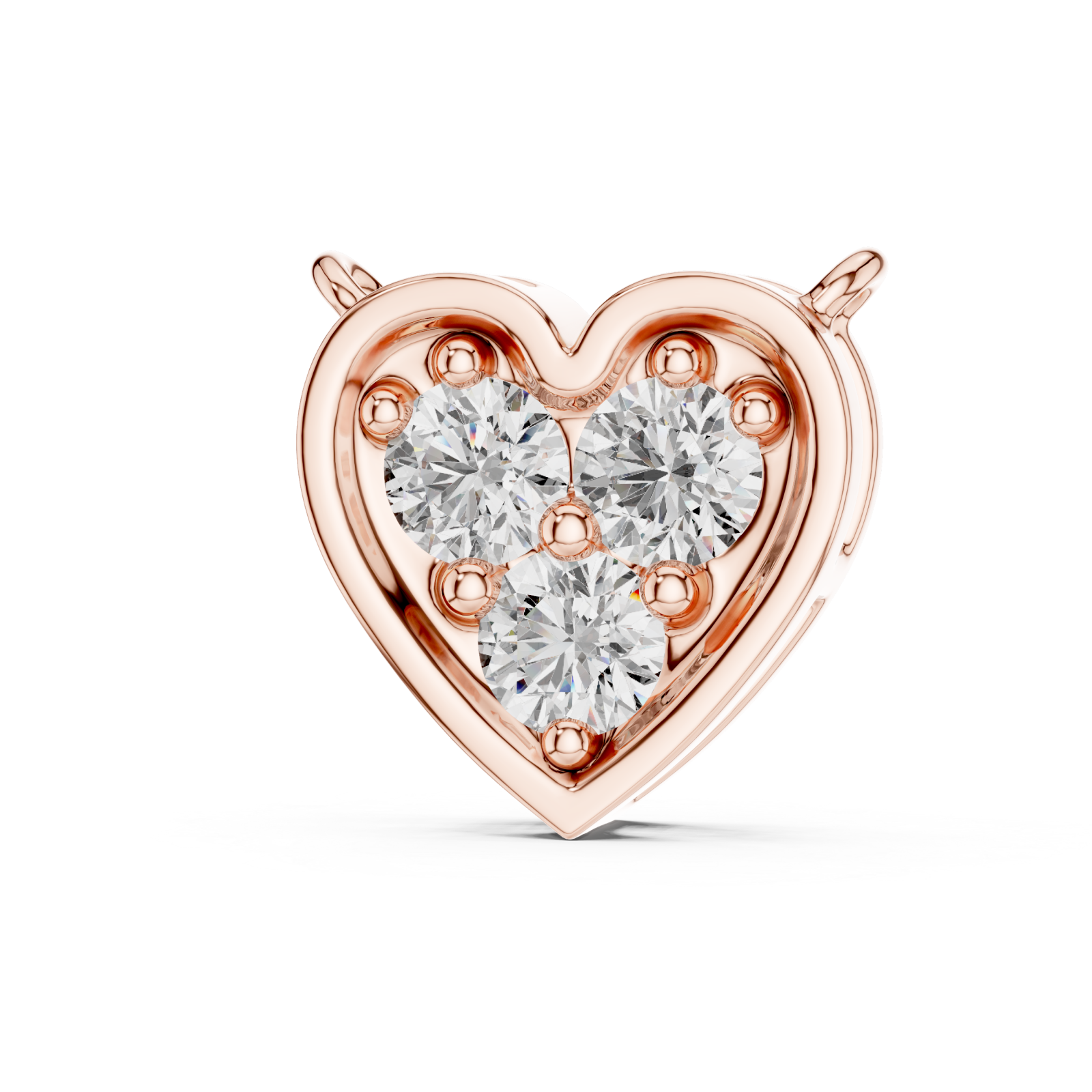  Rose Gold Infinite Devotion Heart Charm Pendant Right View