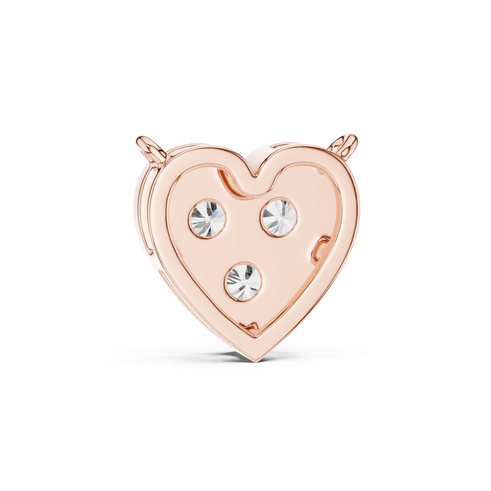  Rose Gold Infinite Devotion Heart Charm Pendant Front View