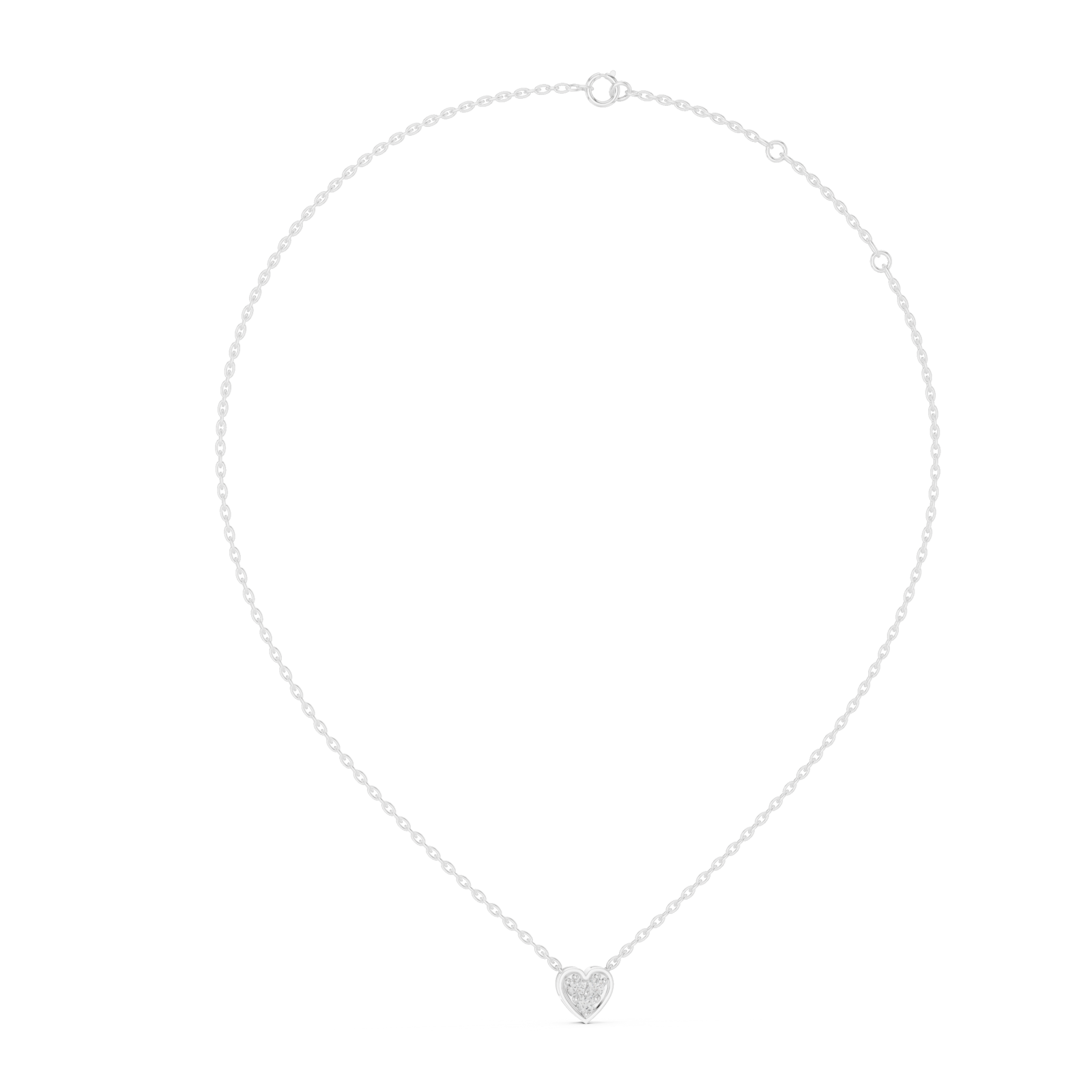  White Gold Infinite Devotion Heart Charm Pendant Left View