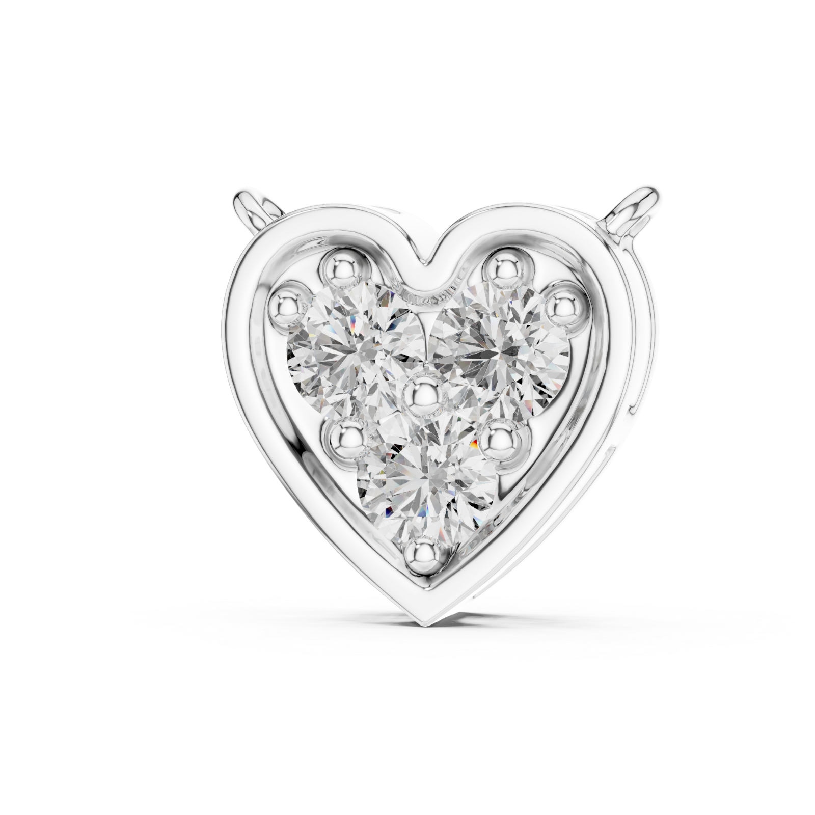  White Gold Infinite Devotion Heart Charm Pendant Right View